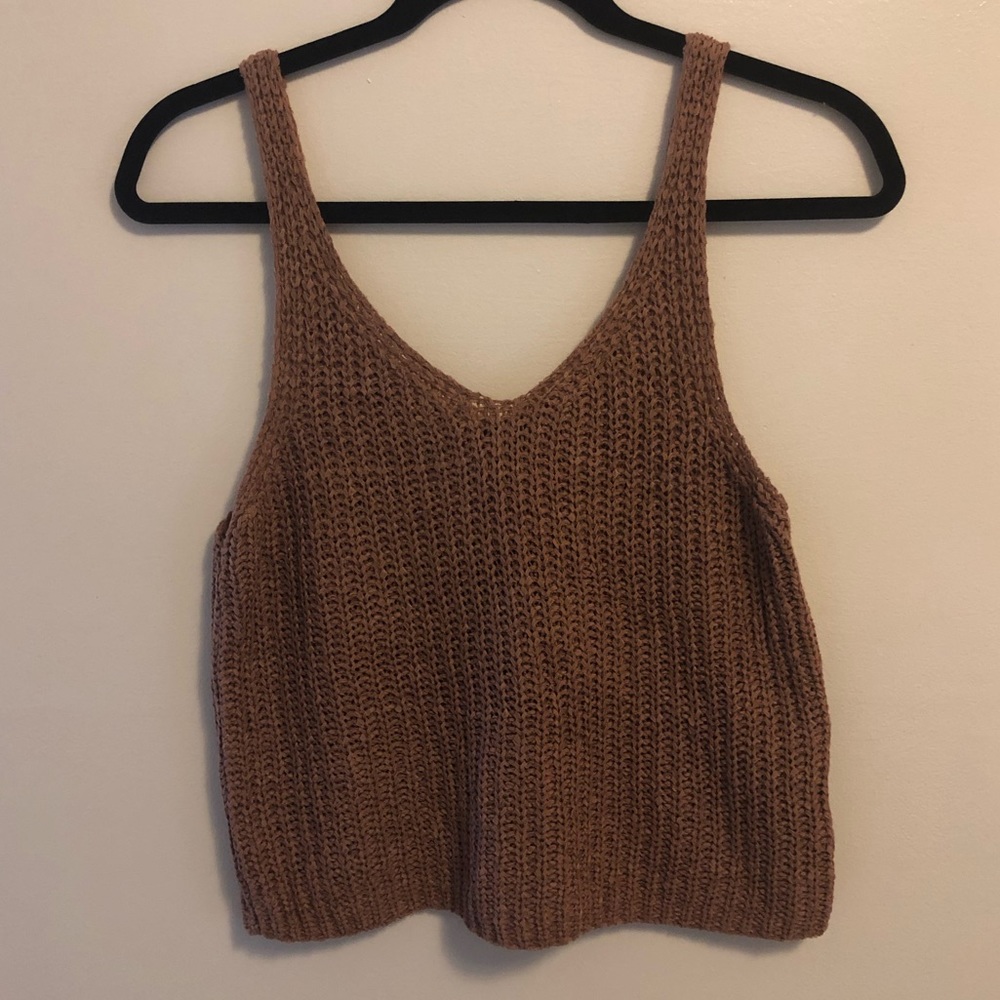 Moon & Madison Large Mauve knit crop tank NWT